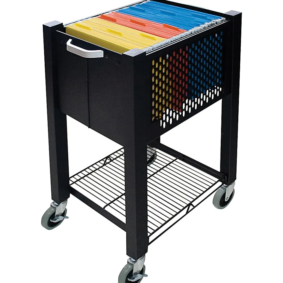 Vertiflex® SmartWorx Sidekick Steel File Cart, 27 3/4"H x 15"W x 16 1/2"D, Black