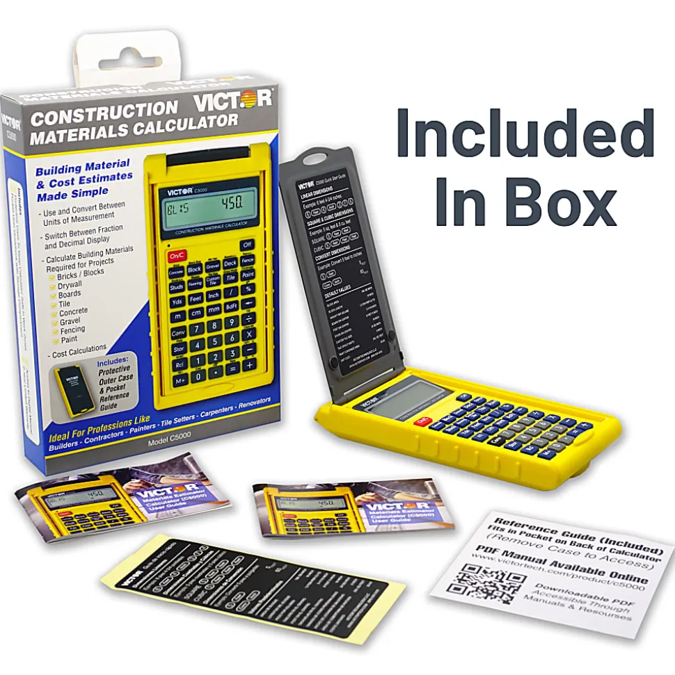 Victor® C5000 Construction Materials Calculator With Protective Case