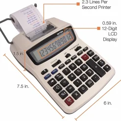 Victor® 1208-2 Compact Commercial Printing Calculator