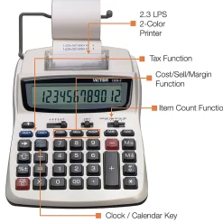 Victor® 1208-2 Compact Commercial Printing Calculator