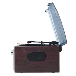 Victor Cosmopolitan VWRP-4200 Dual-Bluetooth® Belt-Drive 8-In-1 Music Center With Turntable And FM Radio, 11.6