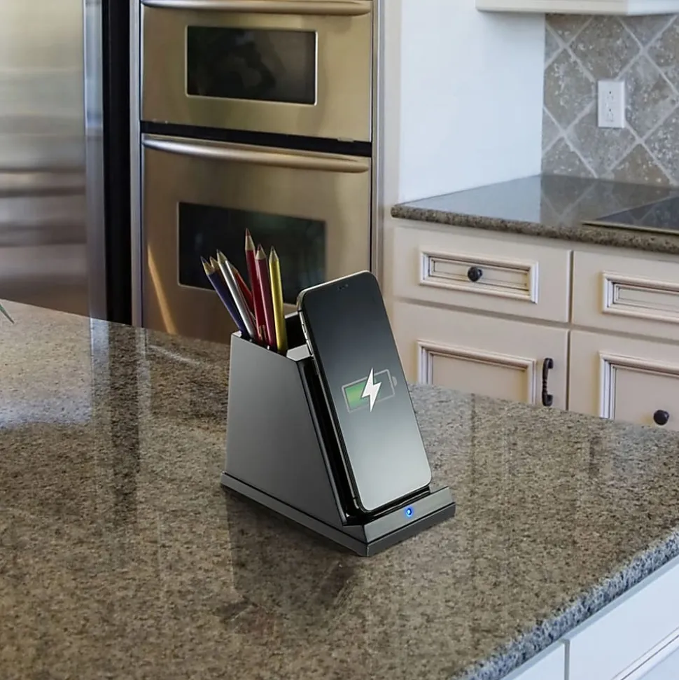 Victor CS100 Wireless Phone Charger with Pencil Cup - Input connectors: USB - 1 Each