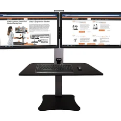 Victor DC475 High Rise Electric Triple Monitor Standing Desk - 23" to 34" Screen Support - 37.50 lb Load Capacity - DC475
