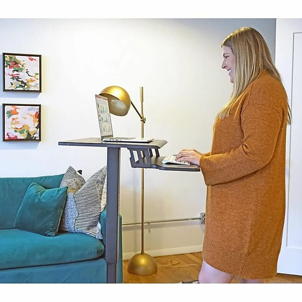 Victor® DC550 26"W Mobile Adjustable Standing Desk With Keyboard Tray