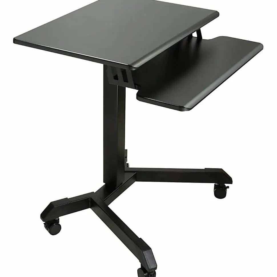 Victor® DC550 26"W Mobile Adjustable Standing Desk With Keyboard Tray