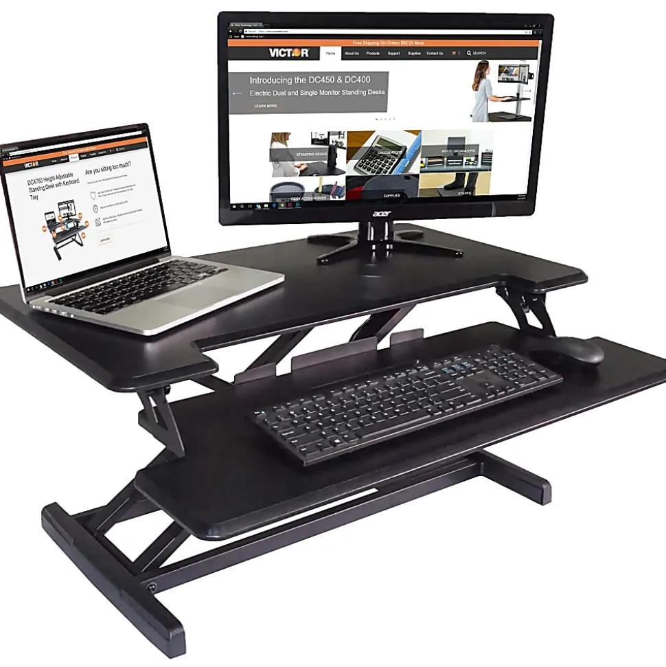 Victor® DCX610 36"W Compact Standing Desk Converter