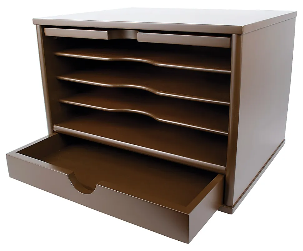 Victor® Desktop Organizer, 9 3/4"H x 14"W x 10 3/4"D, Mocha Brown