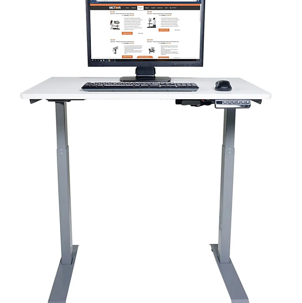 Victor Electric 36"W Standing Desk, White