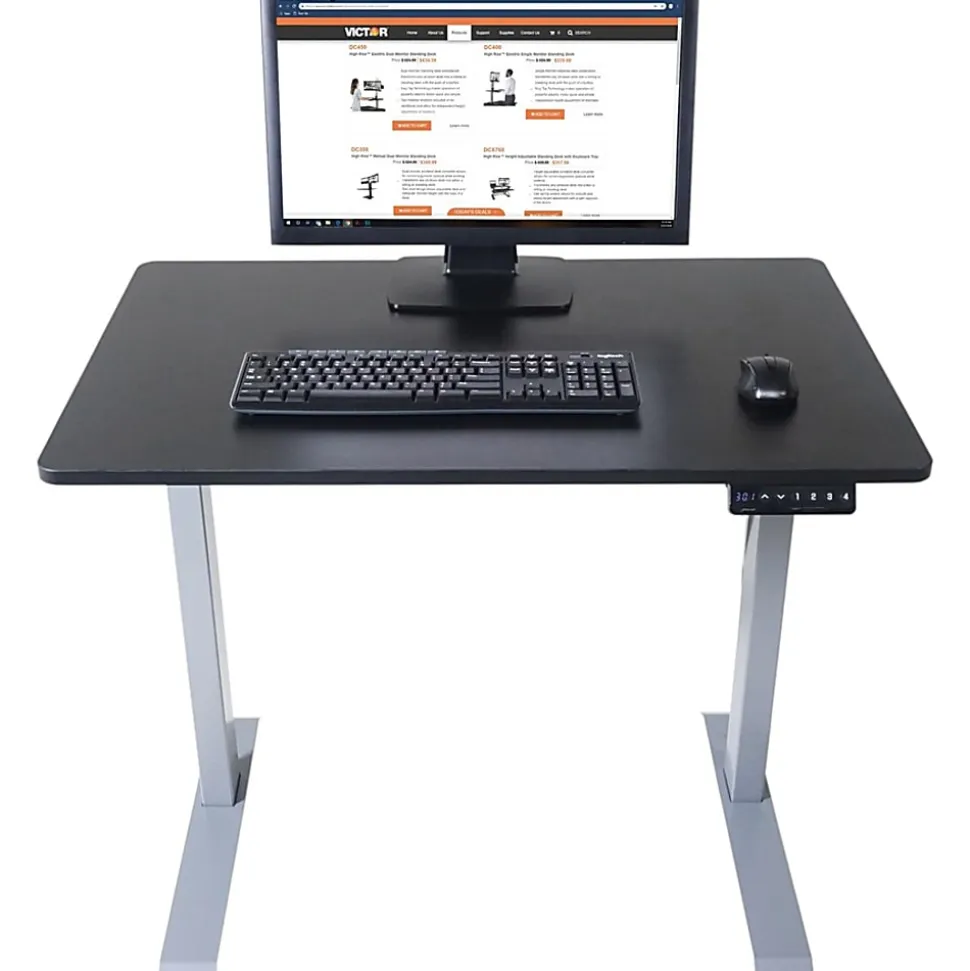 Victor Electric 48"W Standing Desk, White