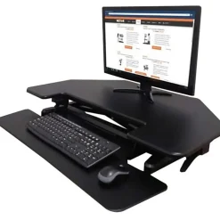 Victor High Rise DCX650 Electric Corner Standing Desk Converter, Black