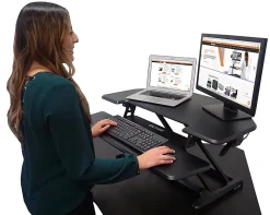 Victor High Rise DCX650 Electric Corner Standing Desk Converter, Black