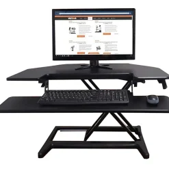 Victor High Rise DCX650 Electric Corner Standing Desk Converter, Black