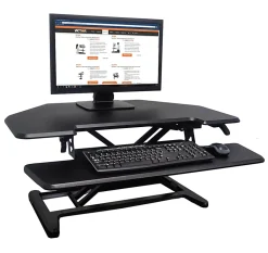 Victor High Rise DCX650 Electric Corner Standing Desk Converter, Black
