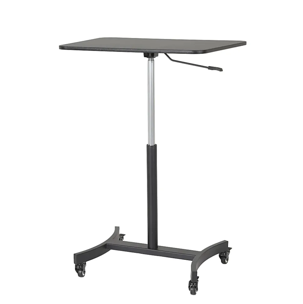 Victor® High Rise™ 31"W Mobile Adjustable Standing Desk Workstation, 44"H x 30-3/4"W x 22"D, Black