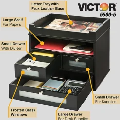 Victor® Midnight Black Collection Tidy Tower Organizer