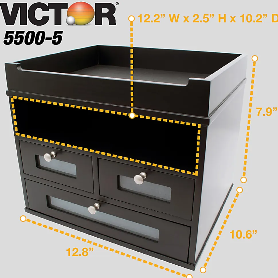 Victor® Midnight Black Collection Tidy Tower Organizer