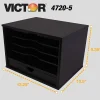 Victor Midnight Black Collection Wood Desktop Organizer, 14" H x 10.75" W x 9.75" D, Midnight Black