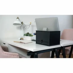Victor Midnight Black Collection Wood Desktop Organizer, 14