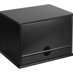 Victor Midnight Black Collection Wood Desktop Organizer, 14