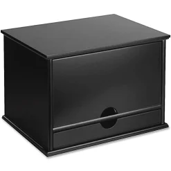 Victor Midnight Black Collection Wood Desktop Organizer, 14
