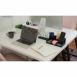 Victor® Midnight Black Collection™ Desk Organizer With Smartphone Holder, 5 1/2