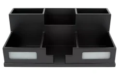 Victor® Midnight Black Collection™ Desk Organizer With Smartphone Holder, 5 1/2
