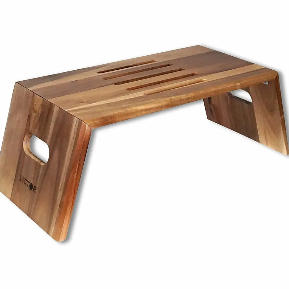 Victor® Portable Folding 26"W Acacia Wood Laptop Desk, Deep Brown