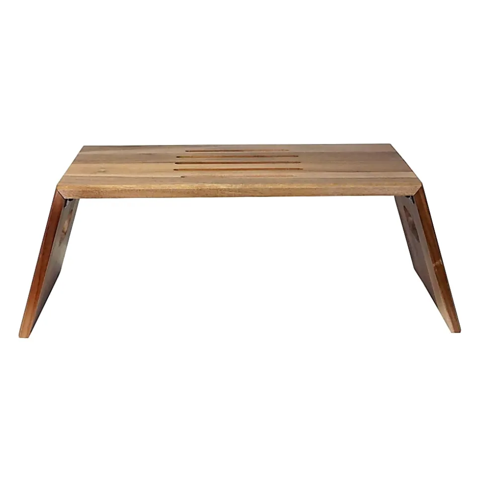 Victor® Portable Folding 26"W Acacia Wood Laptop Desk, Deep Brown