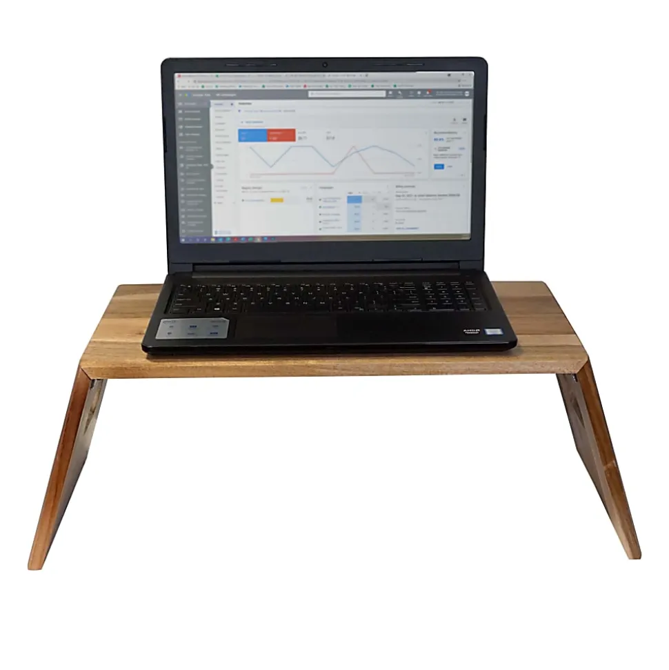 Victor® Portable Folding 26"W Acacia Wood Laptop Desk, Deep Brown
