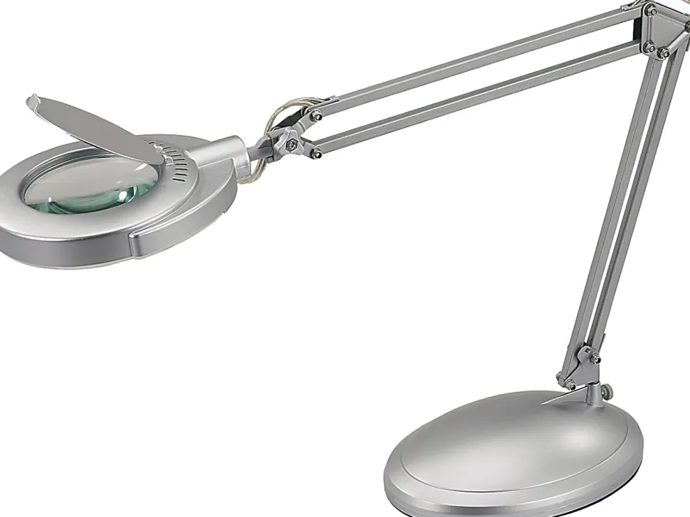 Victory Light Magnifier Task Lamp, 48"H, Silver