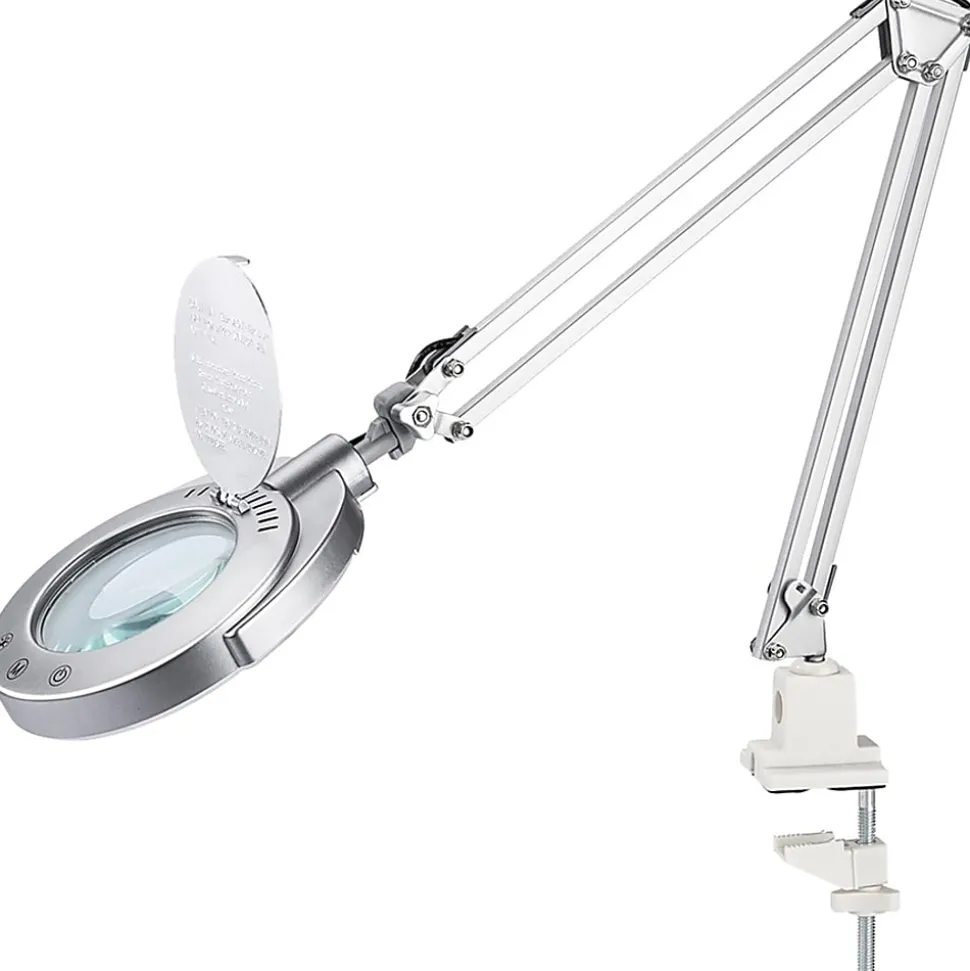 Victory Light Magnifier Task Lamp, 48"H, Silver