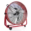 Vie Air 3-Speed Commercial Floor Drum Fan, 24" x 30-1/4", Red