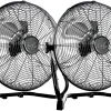 Vie Air 20" 3-Speed Industrial Tilting High-Velocity Metal Floor Fans, Set Of 2 Fans