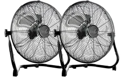 Vie Air 20" 3-Speed Industrial Tilting High-Velocity Metal Floor Fans, Set Of 2 Fans