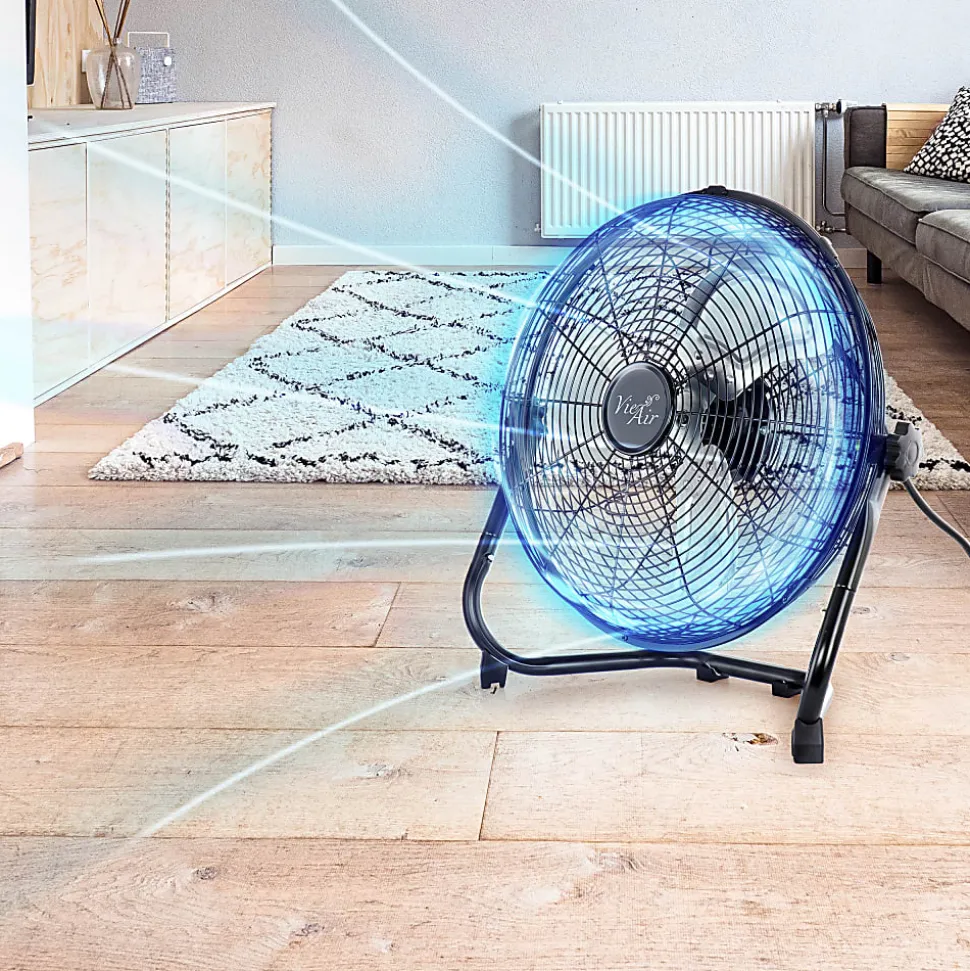 Vie Air 20" 3-Speed Industrial Tilting High-Velocity Metal Floor Fans, Set Of 2 Fans