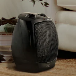 Vie Air 1500-Watt Portable Ceramic Office Heater, 6"H x 7-1/4"W x 9-1/4"D, Black