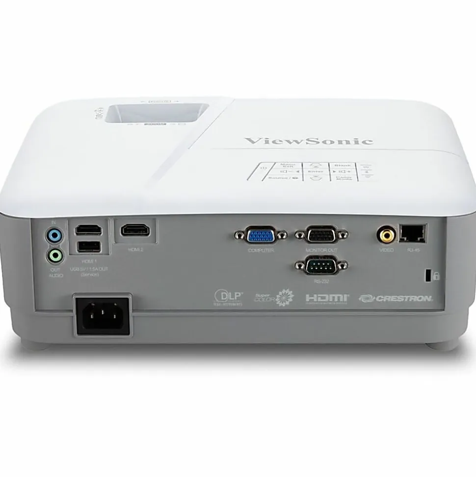 ViewSonic PA504W DLP Projector - 16:10 - Wall Mountable, Ceiling Mountable - White - 1280x 800 - Front, Ceiling - PA504W
