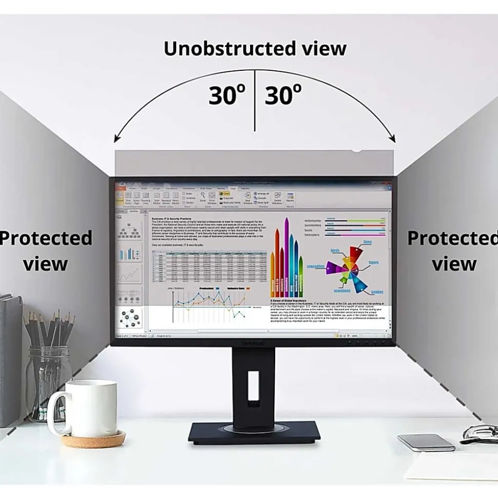 ViewSonic 23.8" Privacy Filter Screen Protector for Widescreen (16:9) LCD Monitor