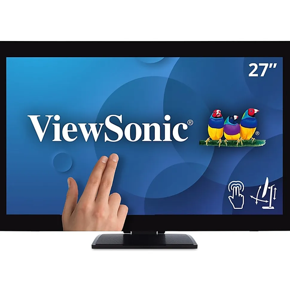ViewSonic TD2760 27" 1080p Ergonomic 10-Point Multi Touch Monitor with RS232, HDMI, and DP, TD2760