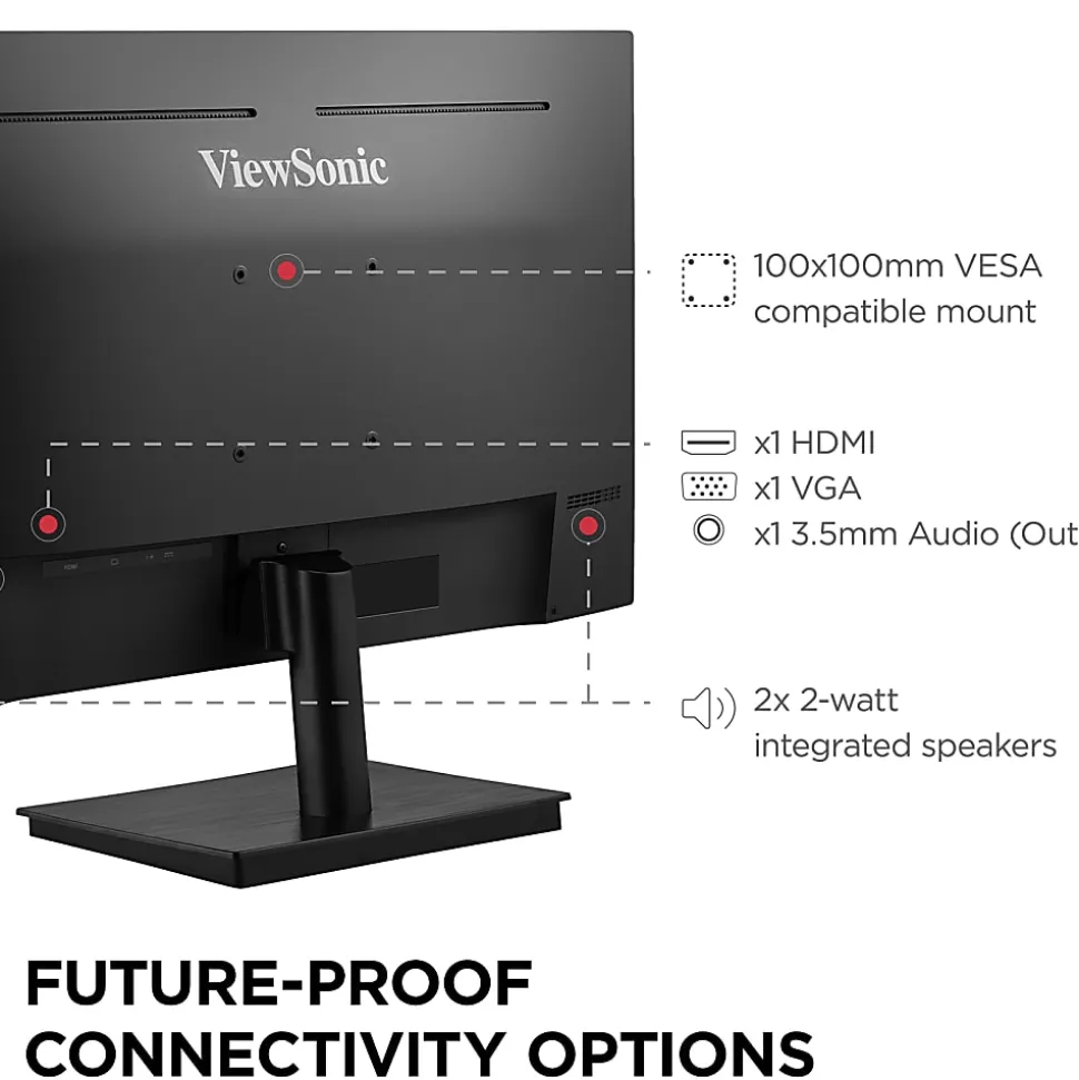 ViewSonic VA2709M 27 Inch IPS Full HD 1080p Monitor with 100Hz, Thin Bezels, Eye Care, HDMI, VGA Inputs - VA2709M