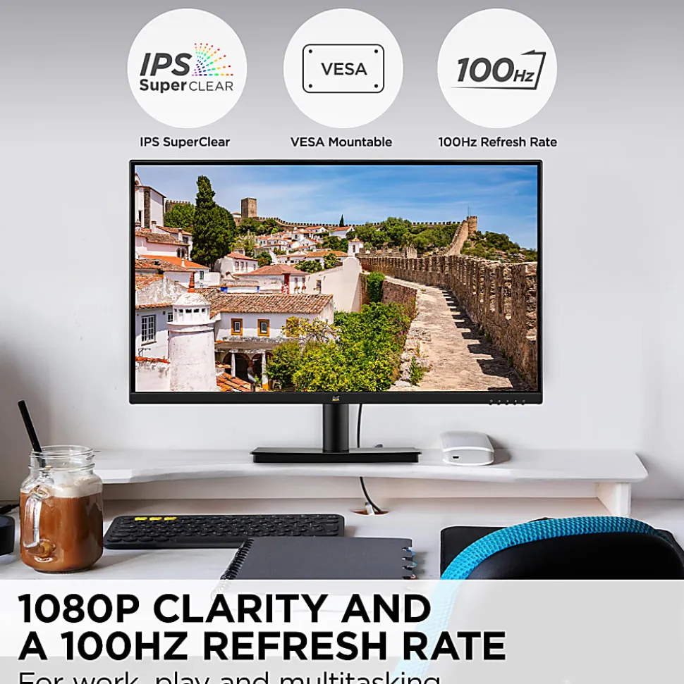 ViewSonic VA2709M 27 Inch IPS Full HD 1080p Monitor with 100Hz, Thin Bezels, Eye Care, HDMI, VGA Inputs - VA2709M