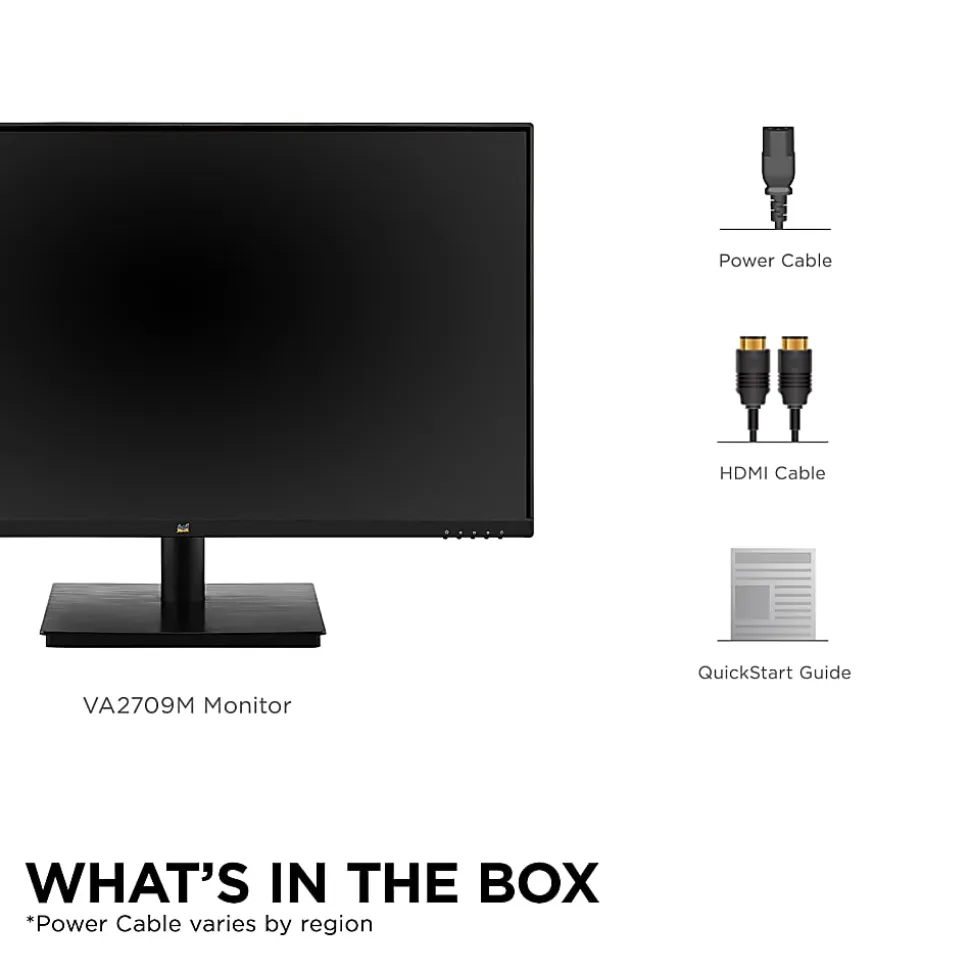 ViewSonic VA2709M 27 Inch IPS Full HD 1080p Monitor with 100Hz, Thin Bezels, Eye Care, HDMI, VGA Inputs - VA2709M