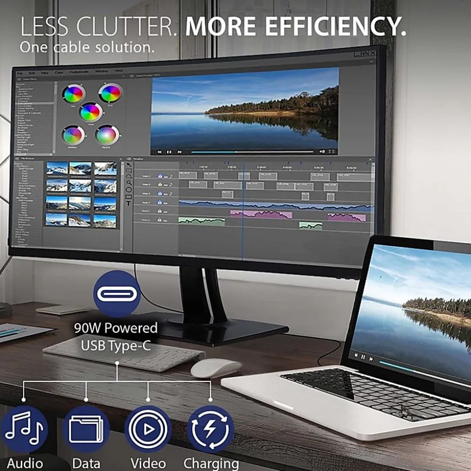 ViewSonic® VP3881A 38" IPS WQHD+ Curved Ultrawide Monitor