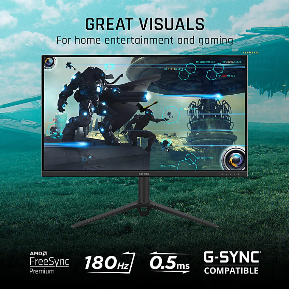 ViewSonic® VX2728J-2K 27" 1440p 0.5ms 180Hz Gaming Monitor, FreeSync Premium