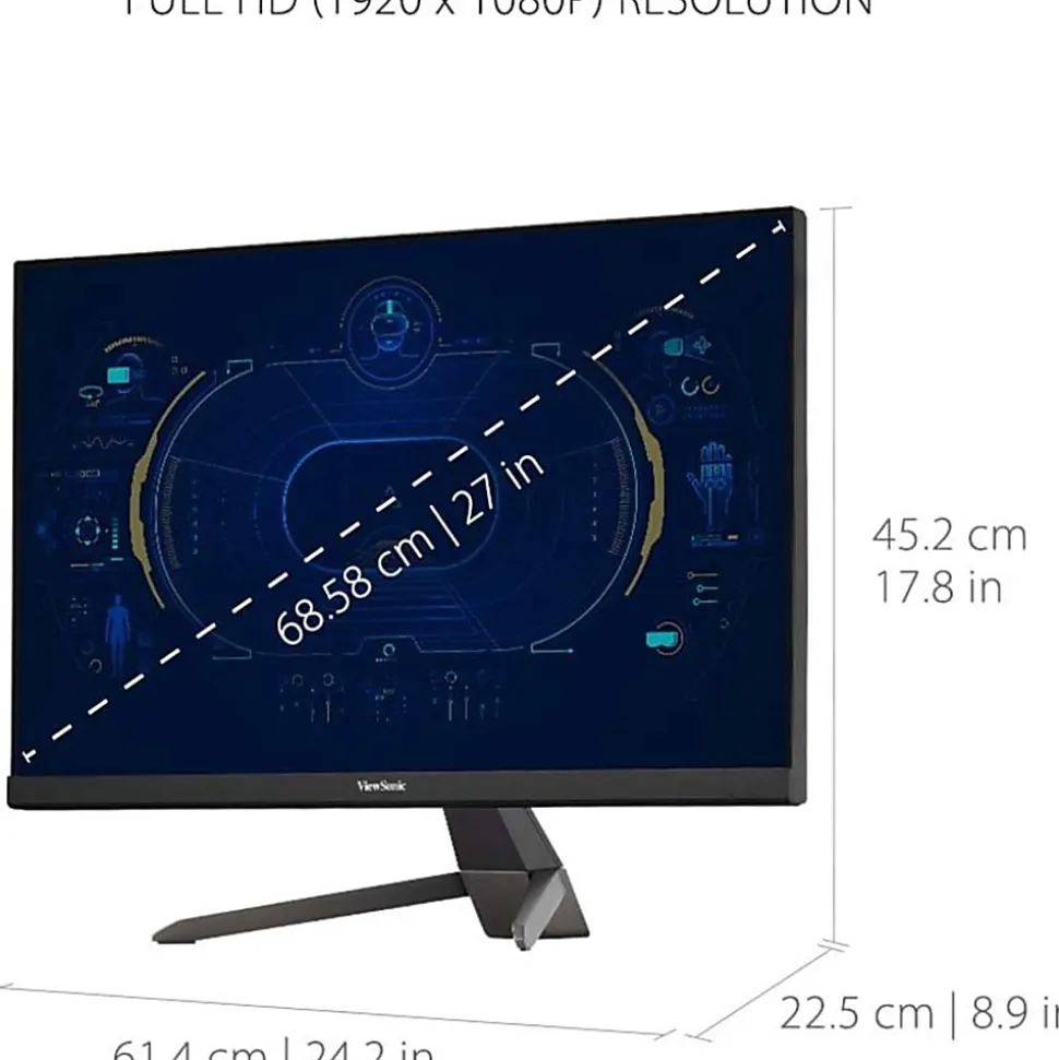 ViewSonic® VX2767-MHD 27" HD Gaming Monitor, FreeSync