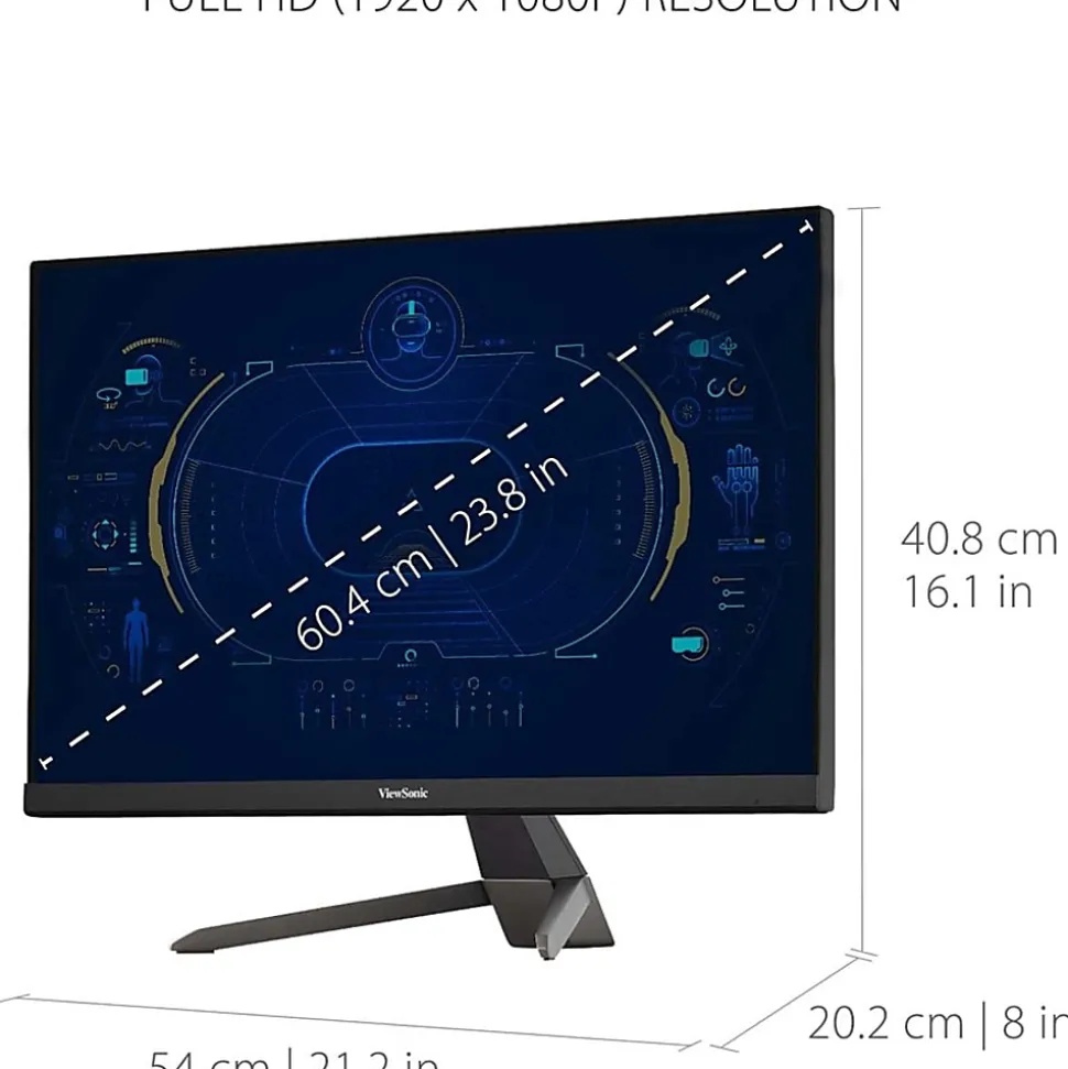 ViewSonic® VX2467-MHD 24" HD Gaming Monitor, FreeSync