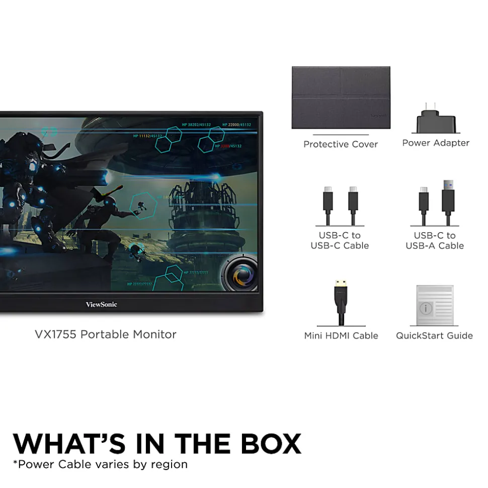 ViewSonic® VX1755 17.2" Portable 1080p 144Hz IPS Gaming Monitor, FreeSync Premium