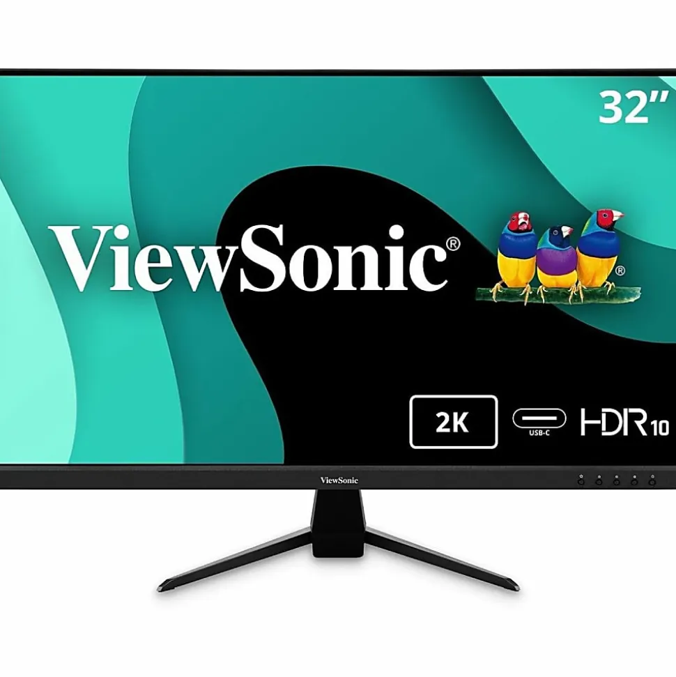 ViewSonic VX3267U-2K 32 Inch 1440p IPS Monitor with 65W USB C, HDR10 Content Support, Ultra-Thin Bezels, Eye Care, HDMI, and DP Input, VX3267U2K