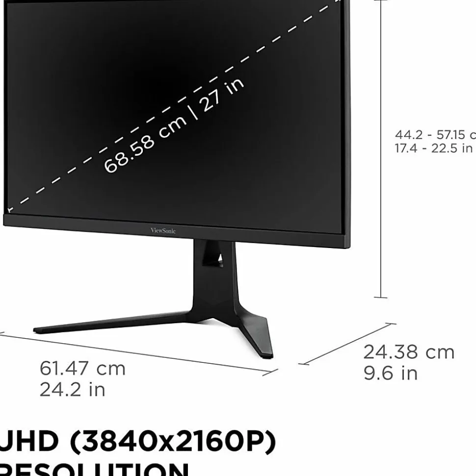 ViewSonic XG275D-4K 27" 4K UHD Gaming Monitor With Switchable Refresh Rate Up to 320Hz, 0.5ms Response Time, AMD FreeSync Premium