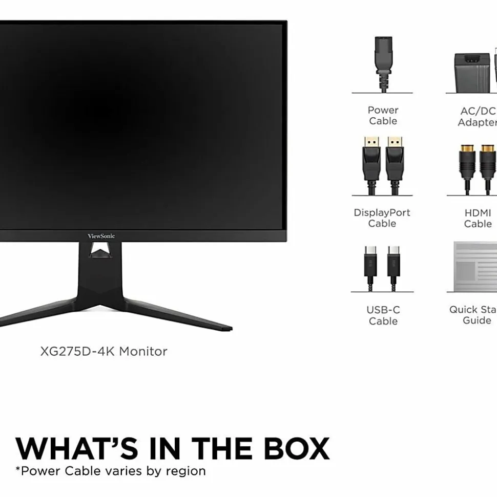 ViewSonic XG275D-4K 27" 4K UHD Gaming Monitor With Switchable Refresh Rate Up to 320Hz, 0.5ms Response Time, AMD FreeSync Premium